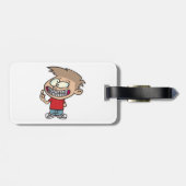 中括弧おもしろい付き漫画の少年スマイル ラゲッジタグ (裏面横)