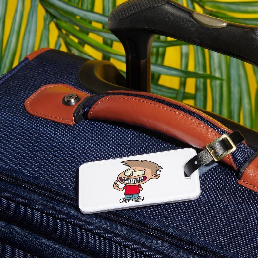 中括弧おもしろい付き漫画の少年スマイル ラゲッジタグ