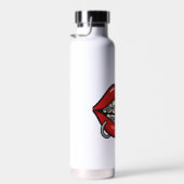 中括弧とピアシングを使用した漫画の唇のシール ウォーターボトル (右面)