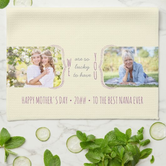 中括弧2写真編集可能大事な行事 キッチンタオル (折り畳み)