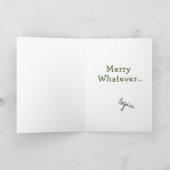 中指おもしろいサンタハット折りクリスマス シーズンカード (内部)