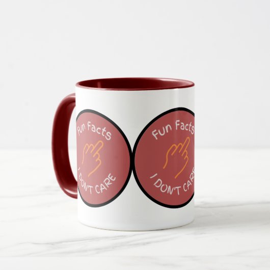 中指おもしろい事実Zazzle気にではおもしろいない マグカップ (正面左)