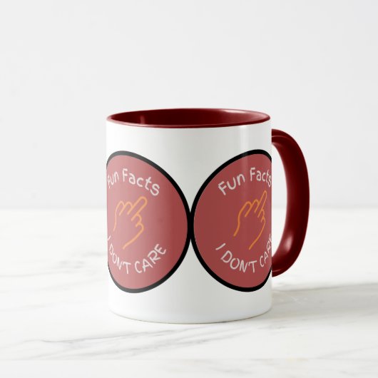中指おもしろい事実Zazzle気にではおもしろいない マグカップ (正面右)