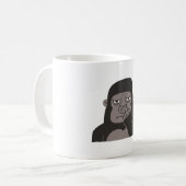 中指で鼻をほじるゴリラの落書き コーヒーマグカップ (正面左)