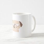 中指で鼻をほじる無礼なパグ コーヒーマグカップ (正面右)