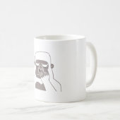 中指で鼻を摘む粗野ゴリラ コーヒーマグカップ (正面右)