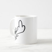 中指のミーム コーヒーマグカップ (正面左)