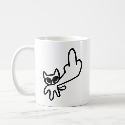 中指のミーム コーヒーマグカップ (左)