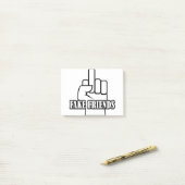 中指の偽の友達 ポストイット (デスク上)