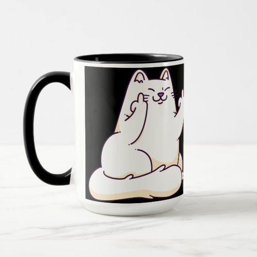 中指の猫 マグカップ (左)