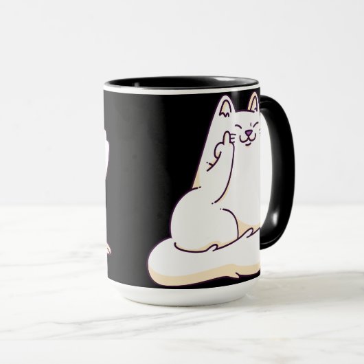 中指の猫 マグカップ (正面右)