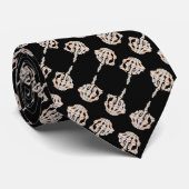 中指の骨組NSFW黒い絹製ネクタイ ネクタイ (ロール)