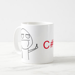 中指のC#プログラマーのコーヒー・マグ コーヒーマグカップ