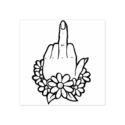 中指を上に反転 ラバースタンプ (インプリント)