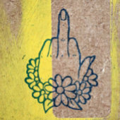 中指を上に反転 ラバースタンプ