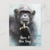 中指を使って良い日差しが出おもしろいる ポストカード (正面)