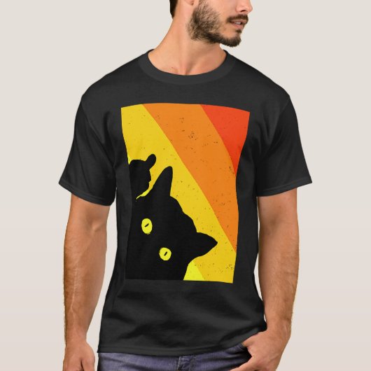 中指を立てる生意気な猫 Tシャツ (正面)