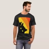 中指を立てる生意気な猫 Tシャツ (正面フル)