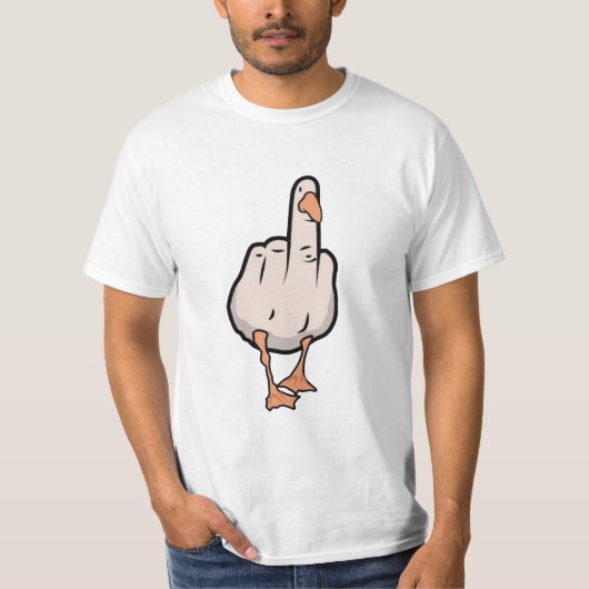 中指ダック スタイル Tシャツ (正面)