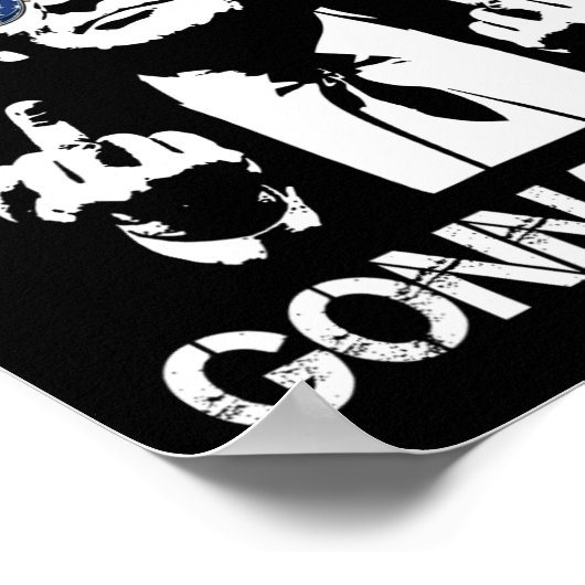 中指トランプ2024社長をおもしろい憎むつもり ポスター (角)