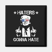 中指トランプ2024社長をおもしろい憎むつもり マグネット (正面)