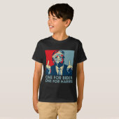 中指バイデン氏ハリス共和党アメリカ国旗 Tシャツ (正面フル)