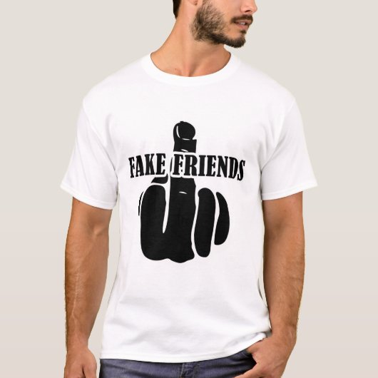 中指フェイクフレンド Tシャツ (正面)