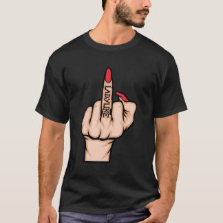 中指レディーユーアダルトユーモアおもしろいノベルティ Tシャツ