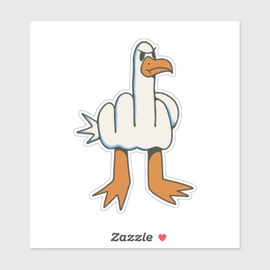 中指付きカモメ体 シール (シート)