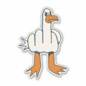 中指付きカモメ体 シール (正面)