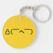 中指怒顔文字日本の加面寺 キーホルダー (裏面)