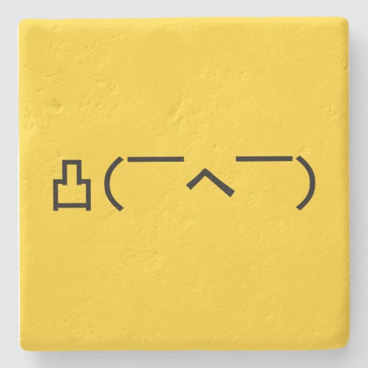 中指怒顔文字日本の加面寺 ストーンコースター (正面)