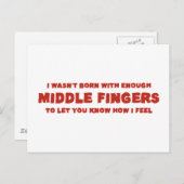 中指生まれが足らぬ ポストカード (正面/裏面)