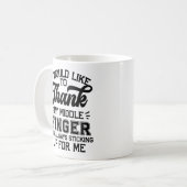 中指、ありがとう。いつも来てくれて コーヒーマグカップ (正面左)