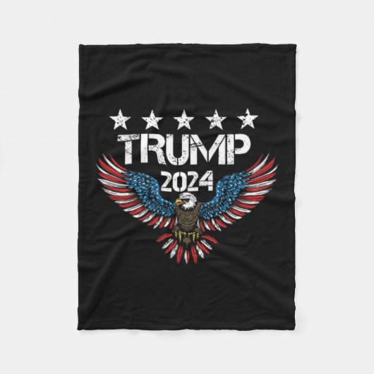 中指(背中)のハンターはドナルドTを嫌うつもり フリースブランケット (正面)