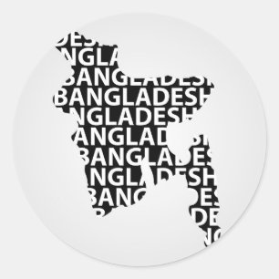 中文字が付いているバングラデシュの地図 ラウンドシール