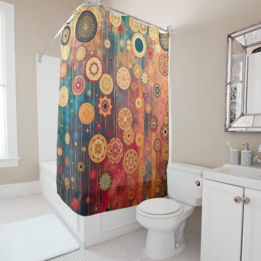 中断された金ゴールド シャワーカーテン (インサイチュ)