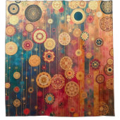 中断された金ゴールド シャワーカーテン (正面)