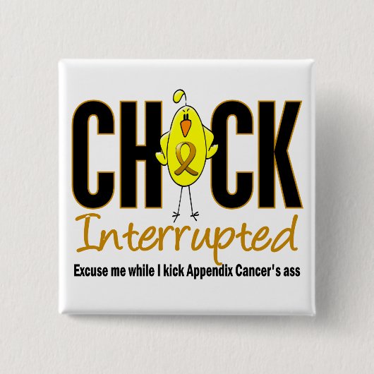 中断する付録蟹座のひよこ 缶バッジ (正面)