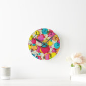 中時計「カラフル紙吹雪」 ラウンド壁時計 (ホーム)