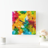 中時計「紙吹雪時間」 スクエア壁時計 (ホーム)