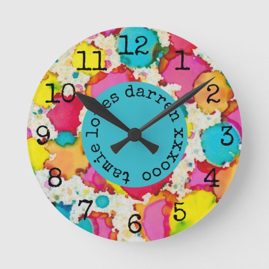 中時計「紙吹雪時間」 ラウンド壁時計 (正面)