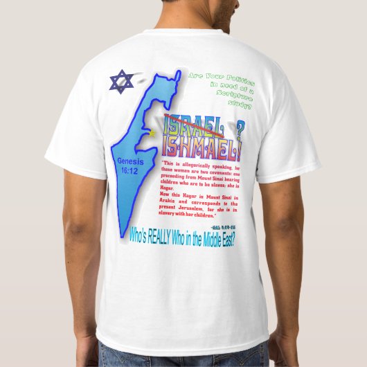 中東のだれはだれ実際にいるか Tシャツ (裏面)