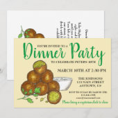 中東のひよこ豆のフライドボールフード 招待状 (正面/裏面)