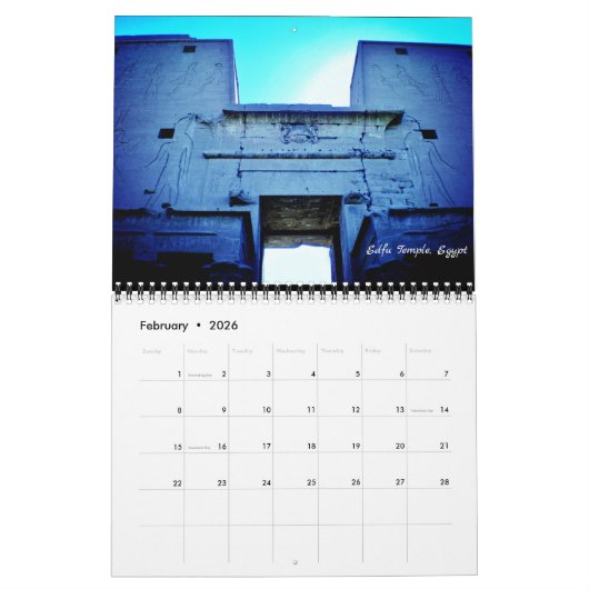 中東の入口 カレンダー (2月 2026)