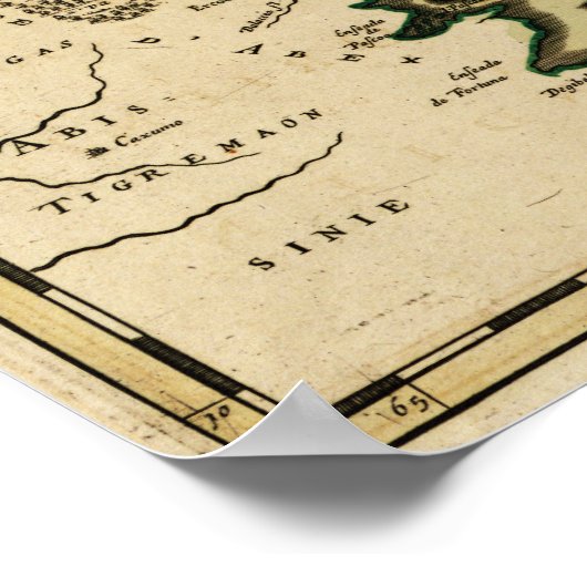 中東の地図のアラビア半島 ポスター (角)