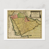 中東の地図のアラビア半島 ポストカード (正面)