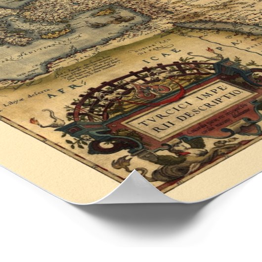 中東の地図1600 ポスター (角)