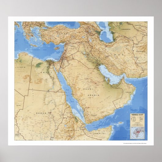 中東の地図1993 ポスター (正面)