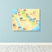 中東の地図 キャンバスプリント (インサイチュ (ウッドフロア))